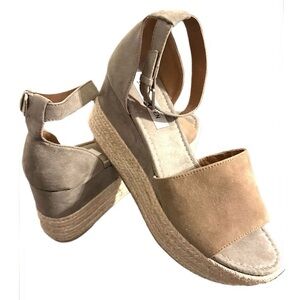 Steve Madden Leather and Jute Apolo Sandals Sz 8.5